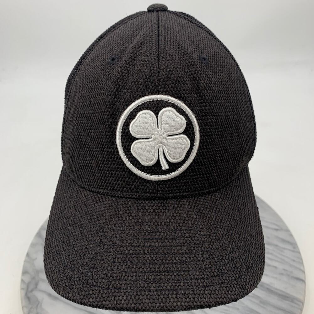 Black Clover Hat Mens Snapback Black Flexfit Tech 110 Mesh Back Biltmore Logo - Picture 3 of 13